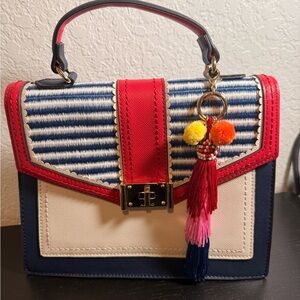 Aldo Navy and Red Striped Mini Bag